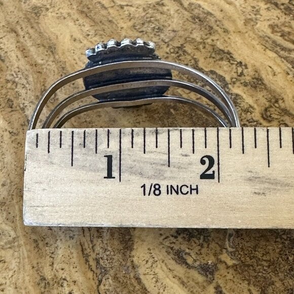 Navajo Southwest Cuff Bracelet 6.25 Sterling Petrified Wood GEM‎ Old Pawn 32.4 g - Picture 9 of 12